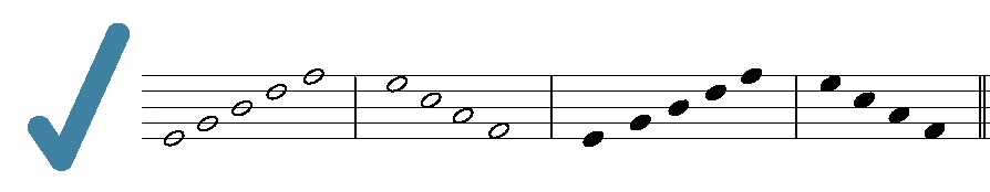 Common clefs, from left to right Treble, Bass, Alto, and Tenor